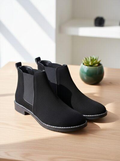 Men's Premium Black Suede Chelsea Boots